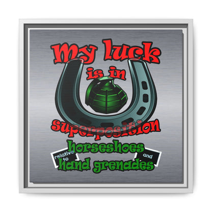 my luck - framed canvas art (brushed nickel)