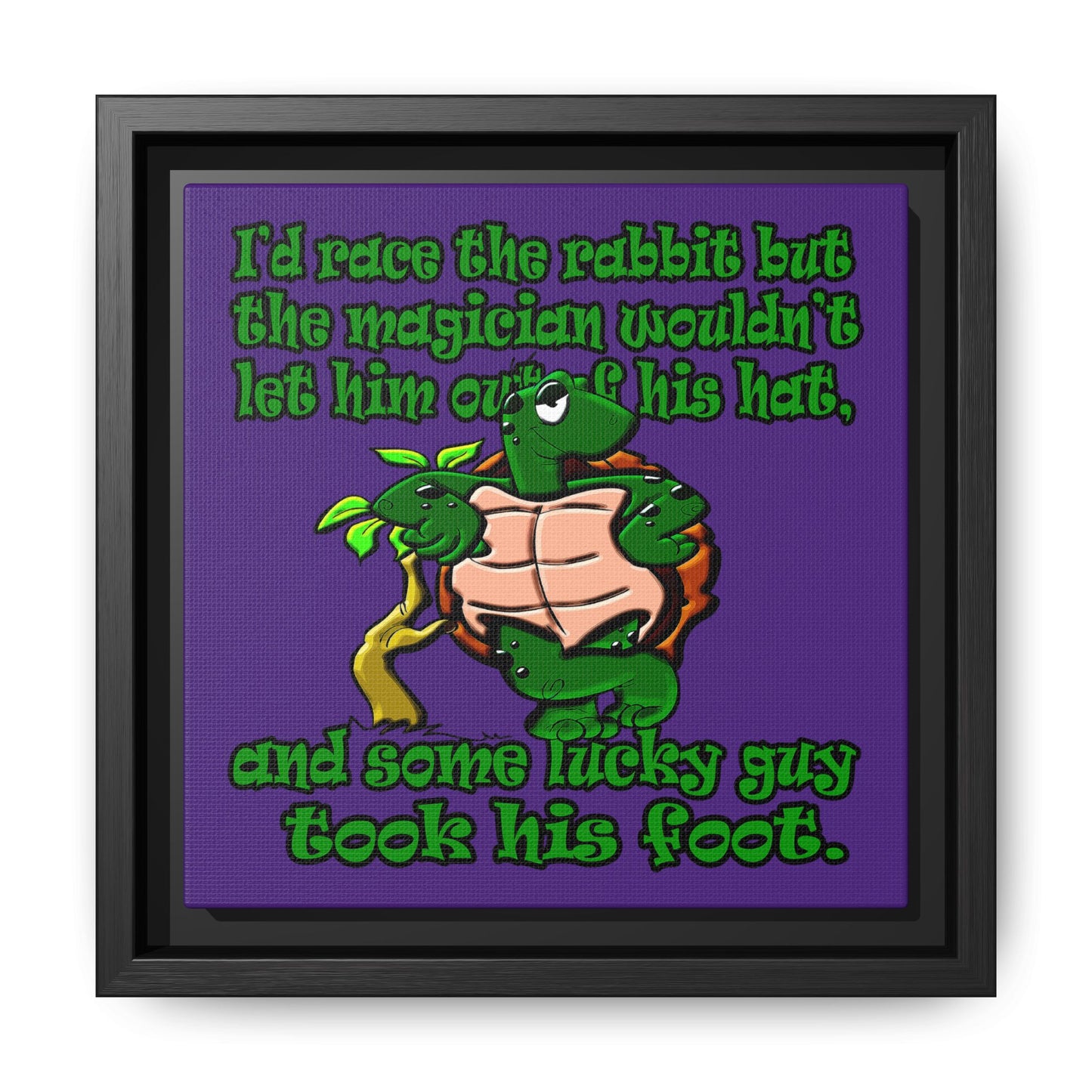 turtle race - framed canvas art (purple)