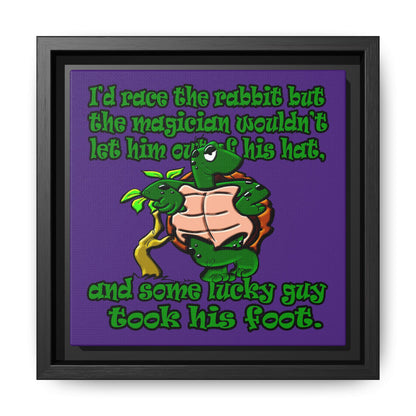 turtle race - framed canvas art (purple)
