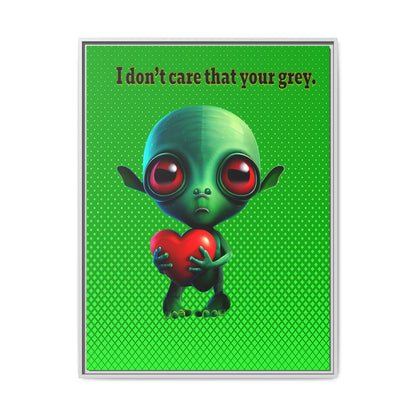 I don't care that your grey - framed canvas art (logo green)