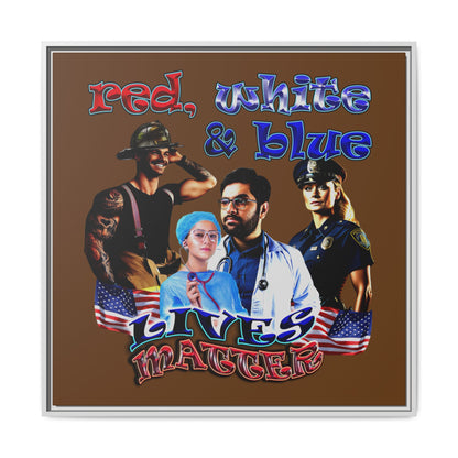 rw&b lives matter - framed canvas art (brown)