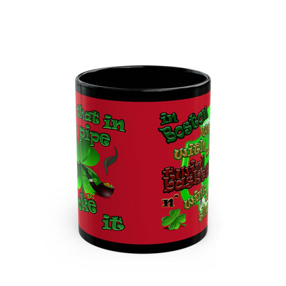 celtics logo - Black Mug (dark red)