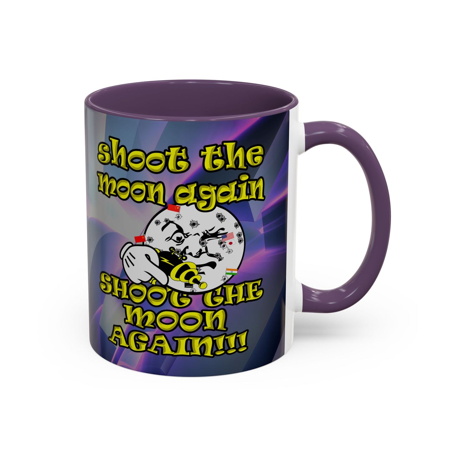 shoot the moon again - Accent Mug (grey-pink wave)