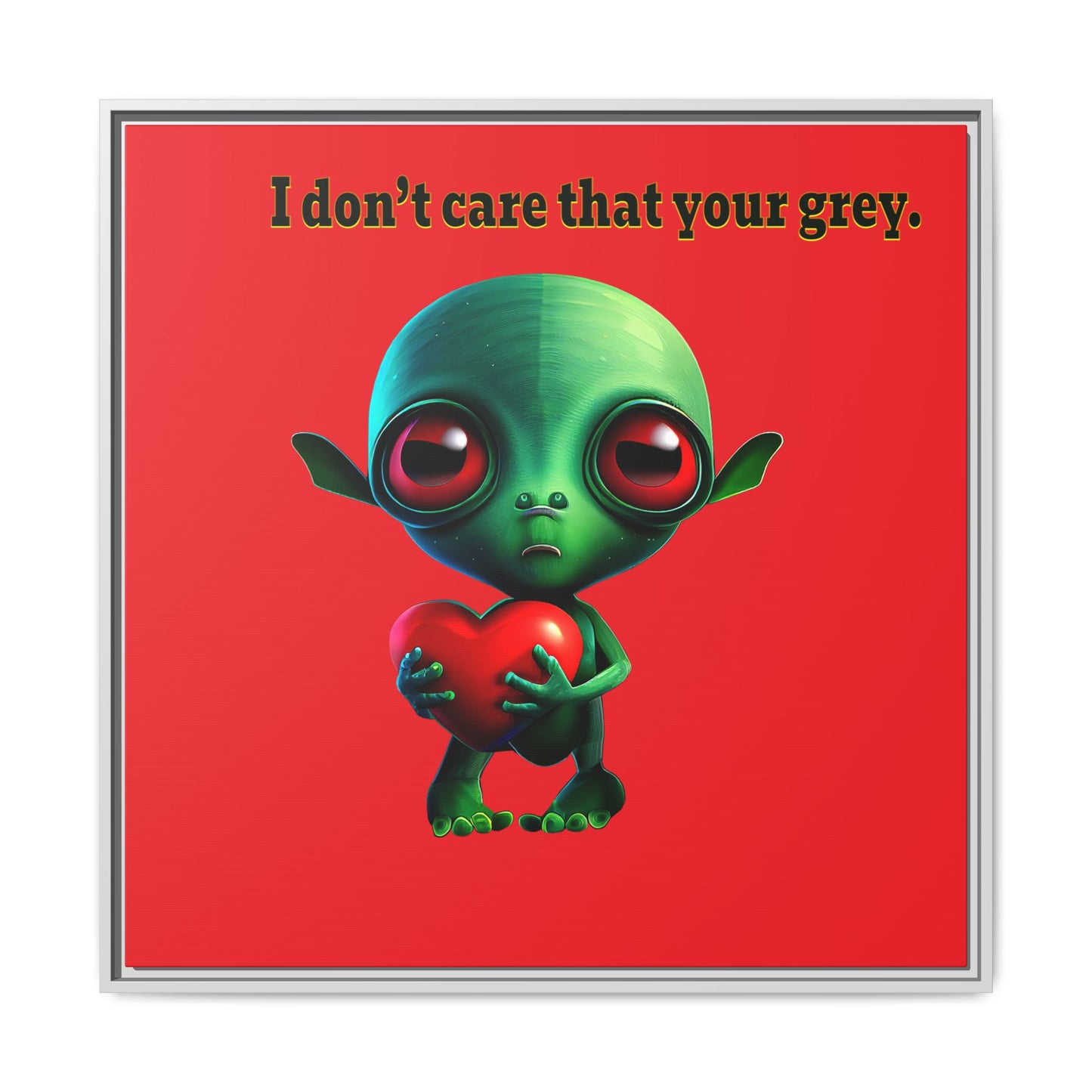 I don't care that your grey - framed canvas art (red)