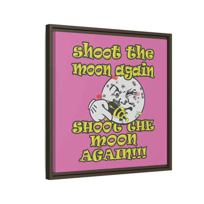 shoot the moon again - framed canvas art (light pink)