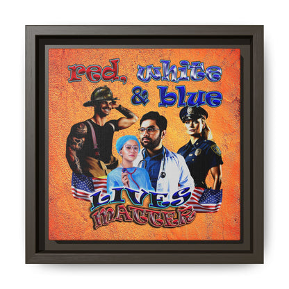 rw&b lives matter - framed canvas art (burnt orange)