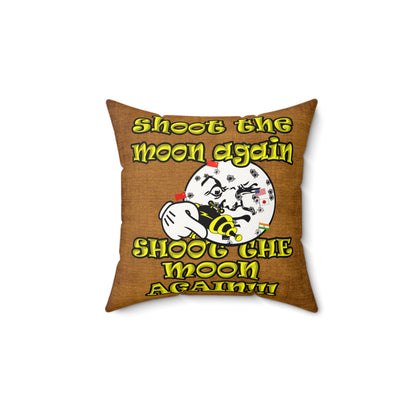 shoot the moon again - Faux Suede Square Pillow - (dichromatic brown papyrus)