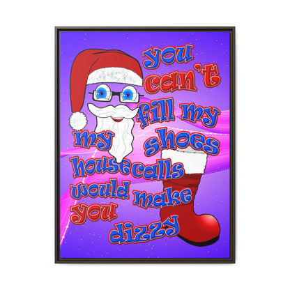 santa's shoes - framed canvas art (purple-pink wave)
