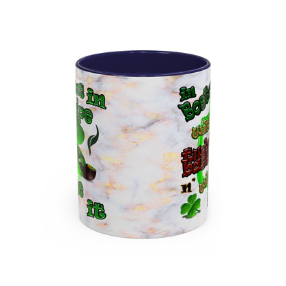 celtics logo - Accent Mug (white marble)