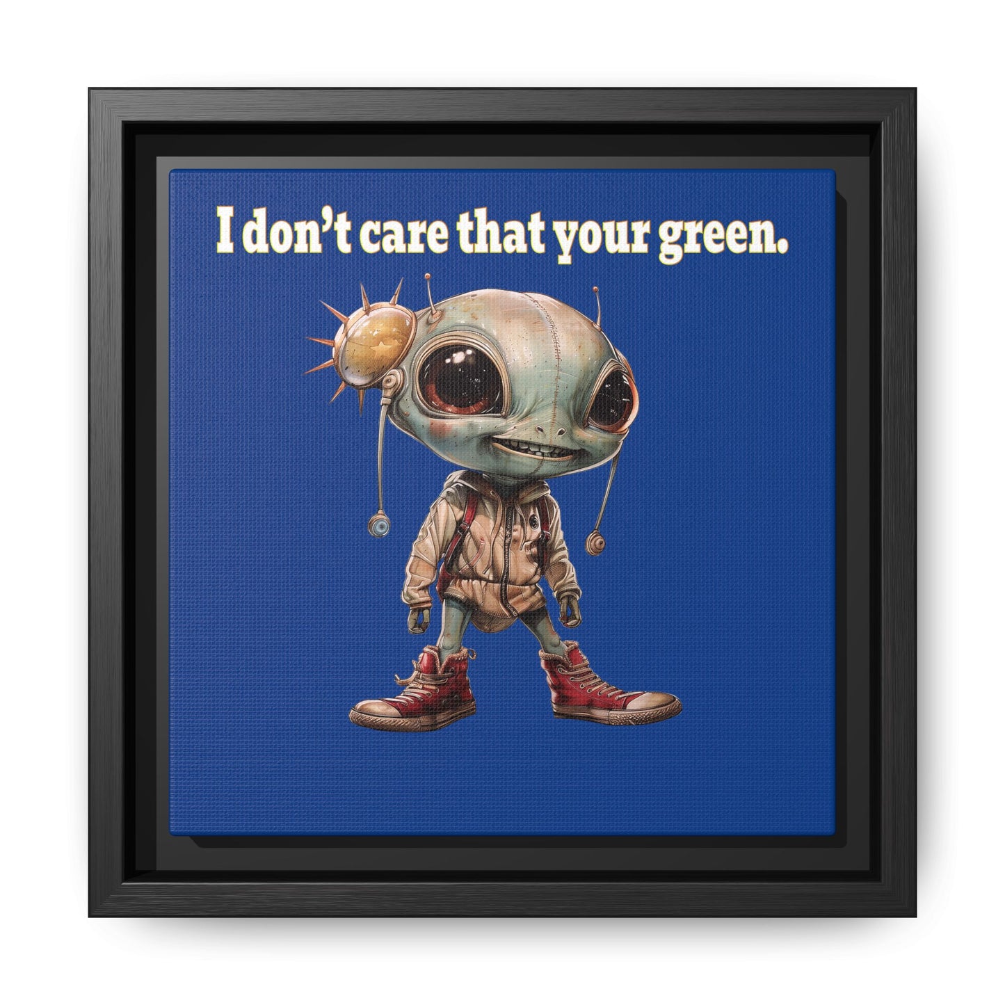 I don't care that your green - framed canvas art (dark blue)