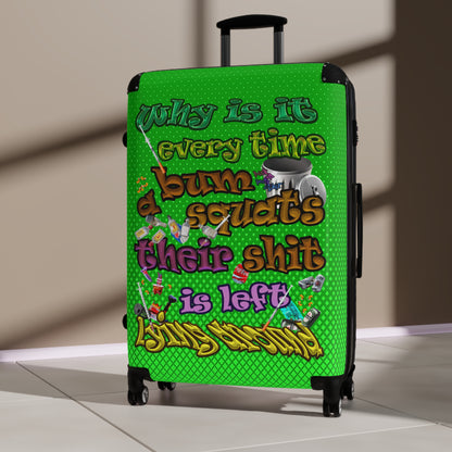 the bum's shit - Suitcase (logo green)
