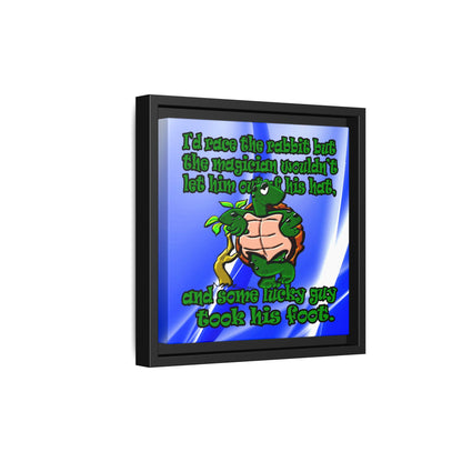turtle race - framed canvas art (blue-white wave)