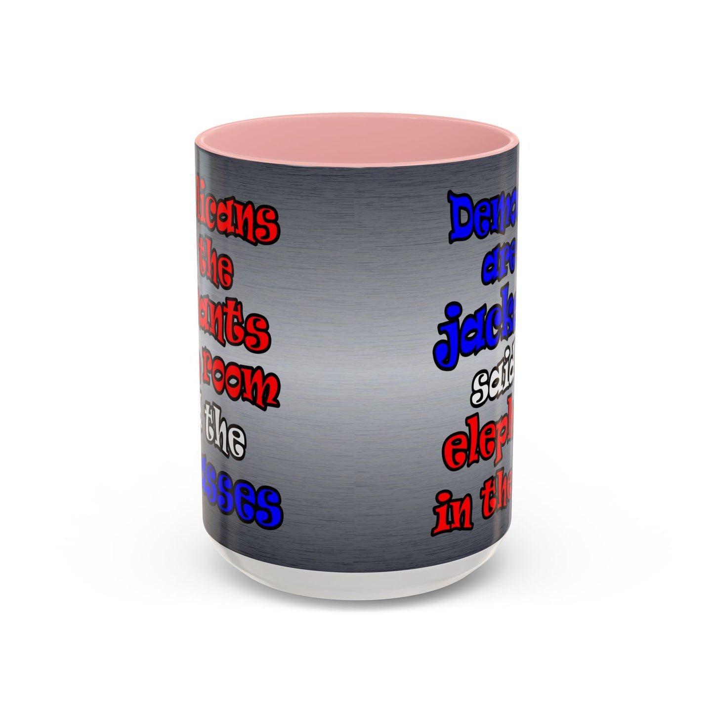 donkeys and elephants - Accent Mug (brushed nickel)
