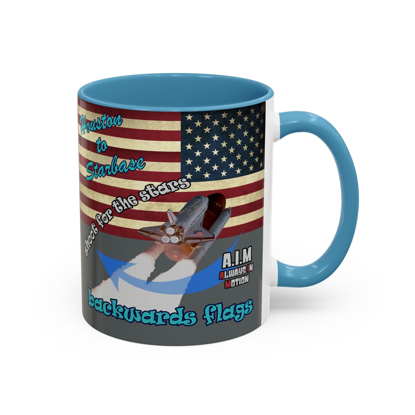shoot for the stars - Accent Mug (dark grey)