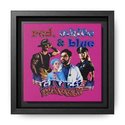 rw&b lives matter - framed canvas art (pink)