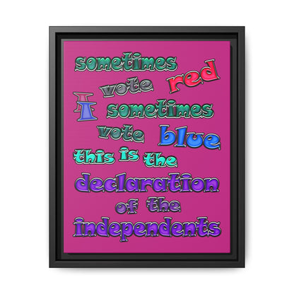 declaration of the independents - framed canvas art (pink)