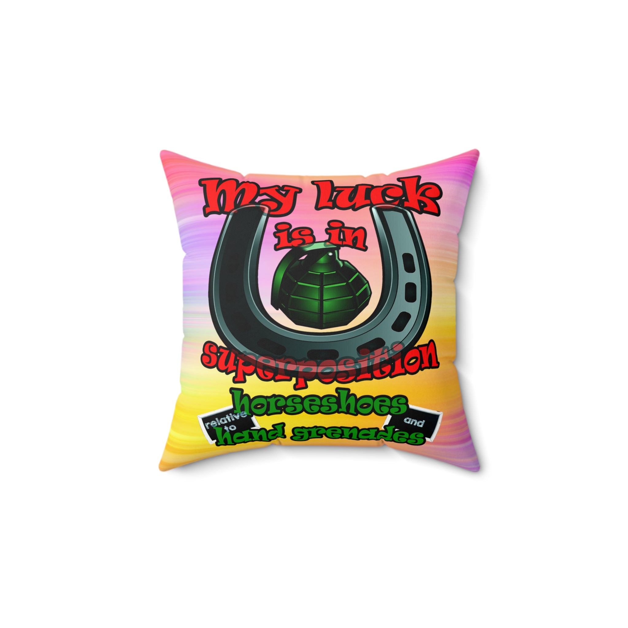 my luck - Faux Suede Square Pillow - (color blur)