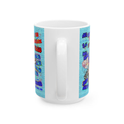 drop the beat - White Mug (faded blue)