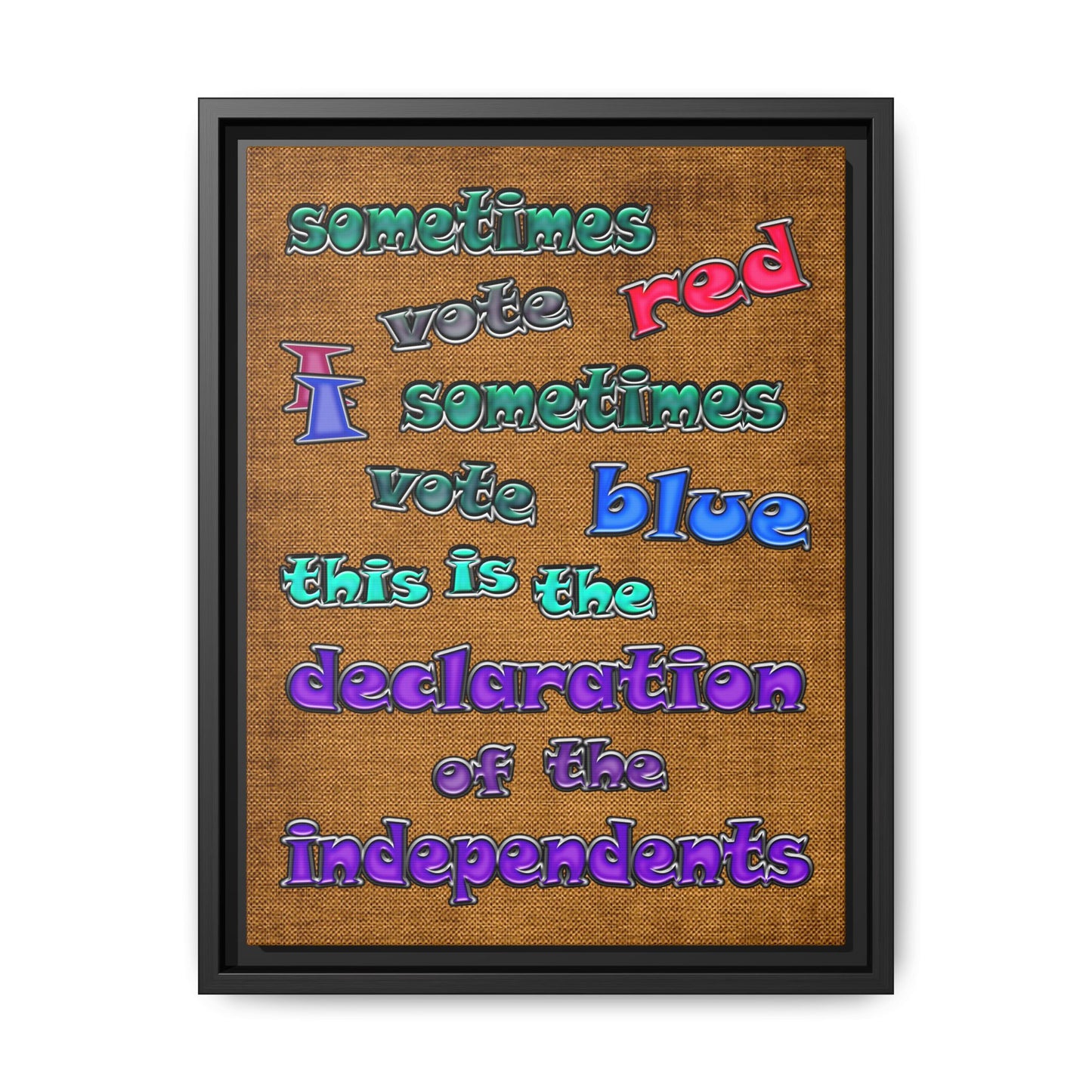 declaration of the independents - framed canvas art (brown papyrus)