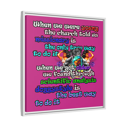 doggystyle - framed canvas art (pink)