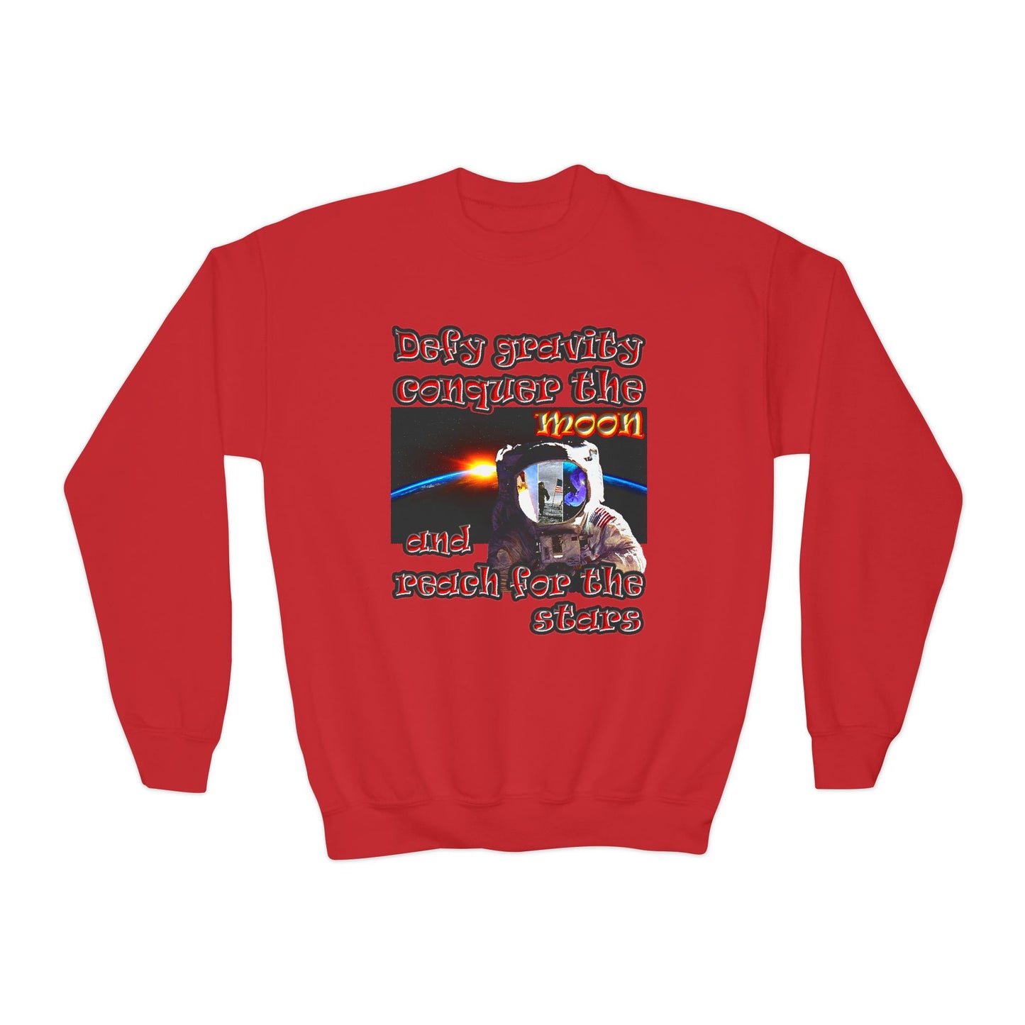 defy conquer reach - Youth Crewneck Sweatshirt