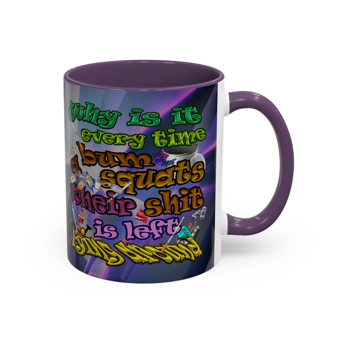 the bum's shit - Accent Mug (grey-pink wave)