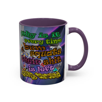 the bum's shit - Accent Mug (grey-pink wave)