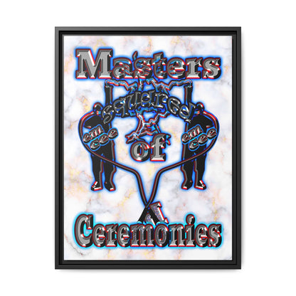 em cee squared - framed canvas art (white marble)
