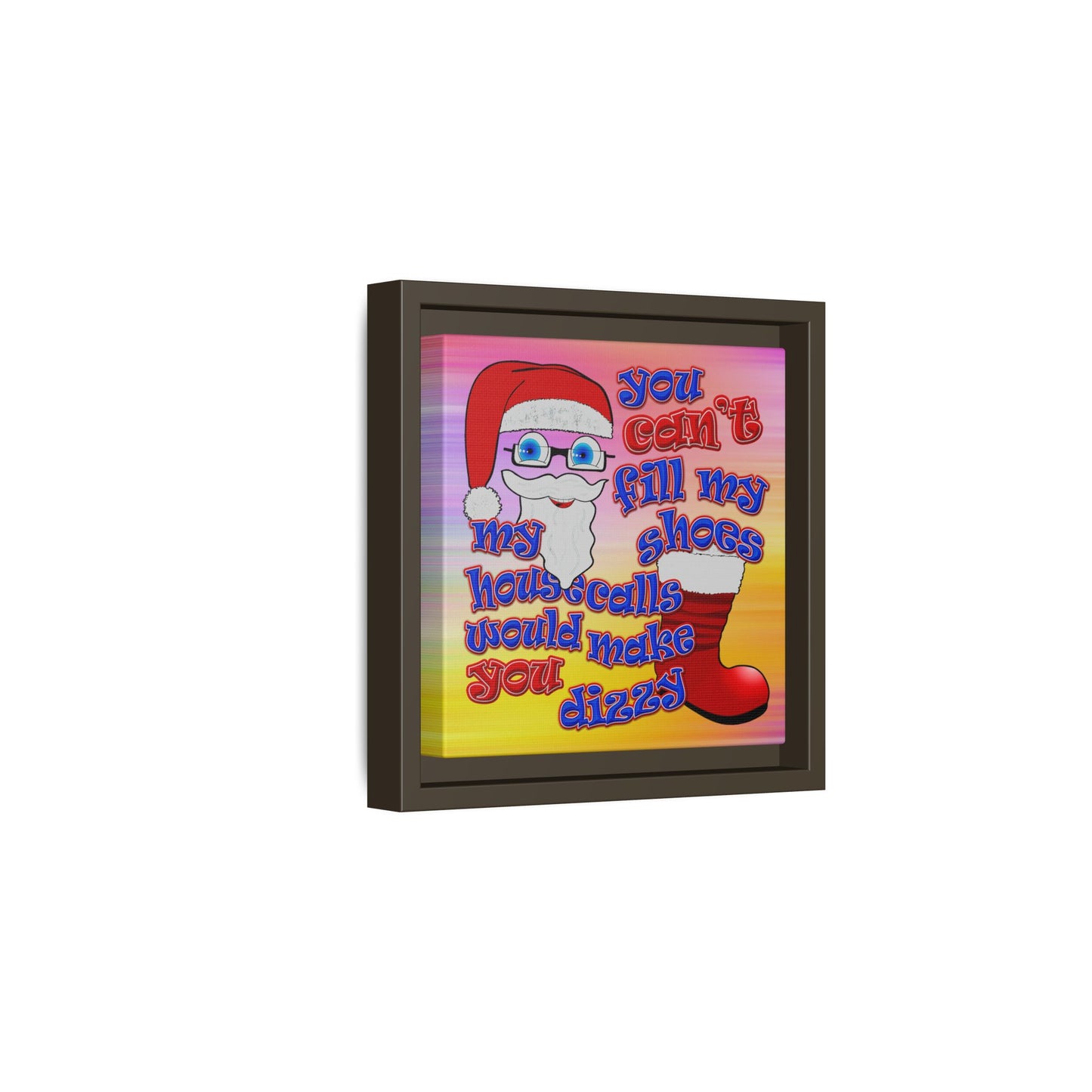 santa's shoes - framed canvas art (color blur)