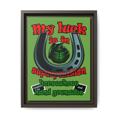 my luck - framed canvas art (green)