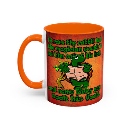 turtle race - Accent Mug (burnt orange)