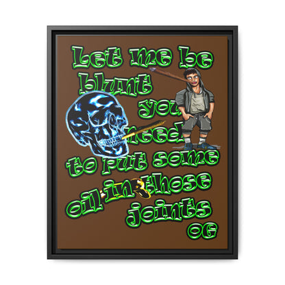 og - framed canvas art (brown)