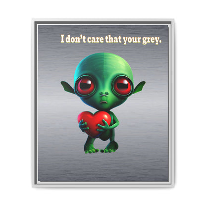 I don't care that your grey - framed canvas art (brushed nickel)