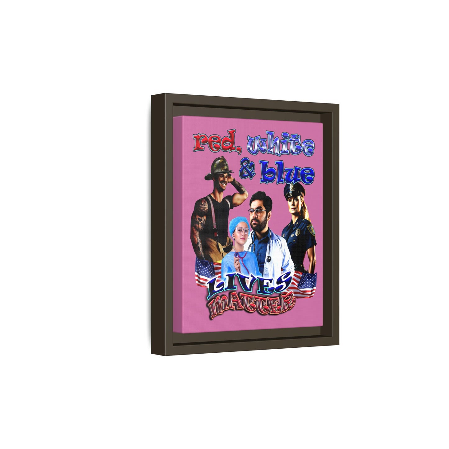 rw&b lives matter - framed canvas art (light pink)