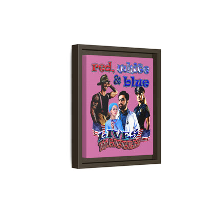 rw&b lives matter - framed canvas art (light pink)