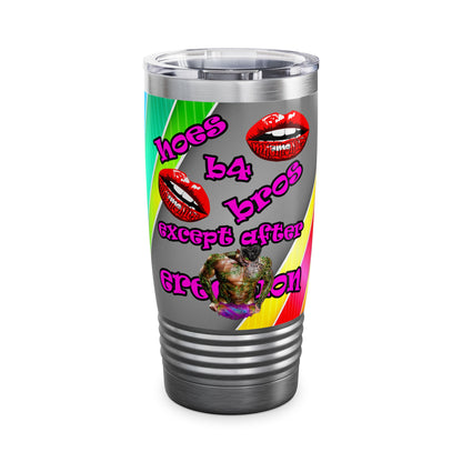 hoes b4 bros - Ringneck Tumbler, 20oz (rainbow split)
