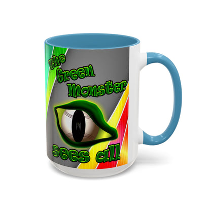 green monster - Accent Mug (rainbow split)