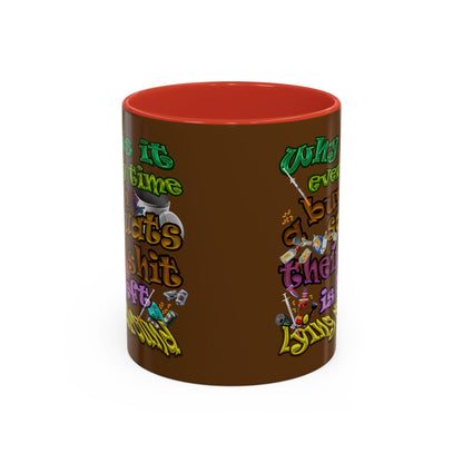 the bum's shit - Accent Mug (brown)