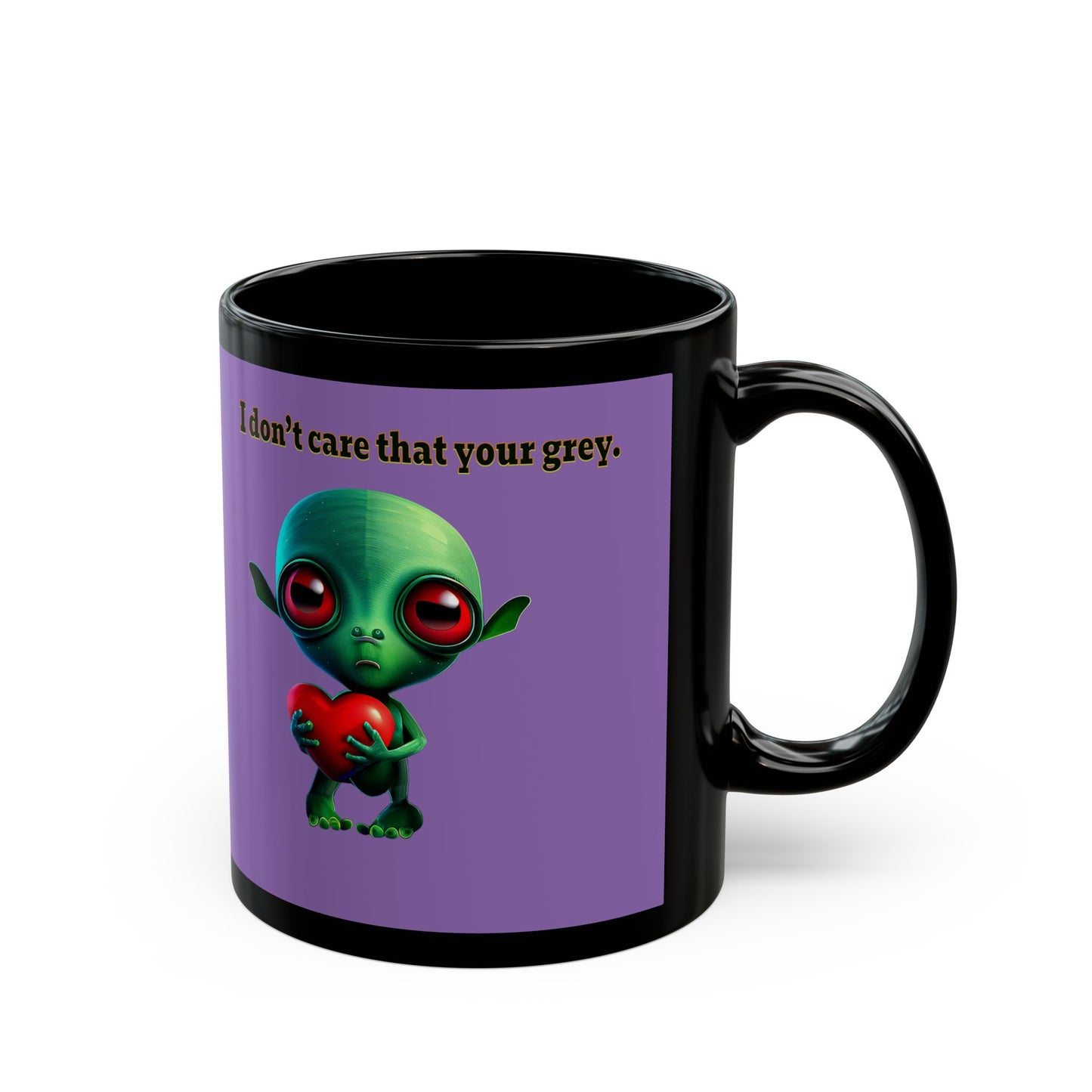 I don't care that your grey - Black Mug (light purple)