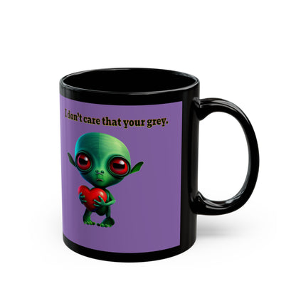 I don't care that your grey - Black Mug (light purple)