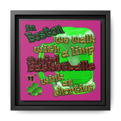 celtics logo - framed canvas art (pink)