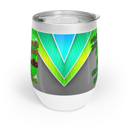 celtics logo - Chill Wine Tumbler (rainbow split)