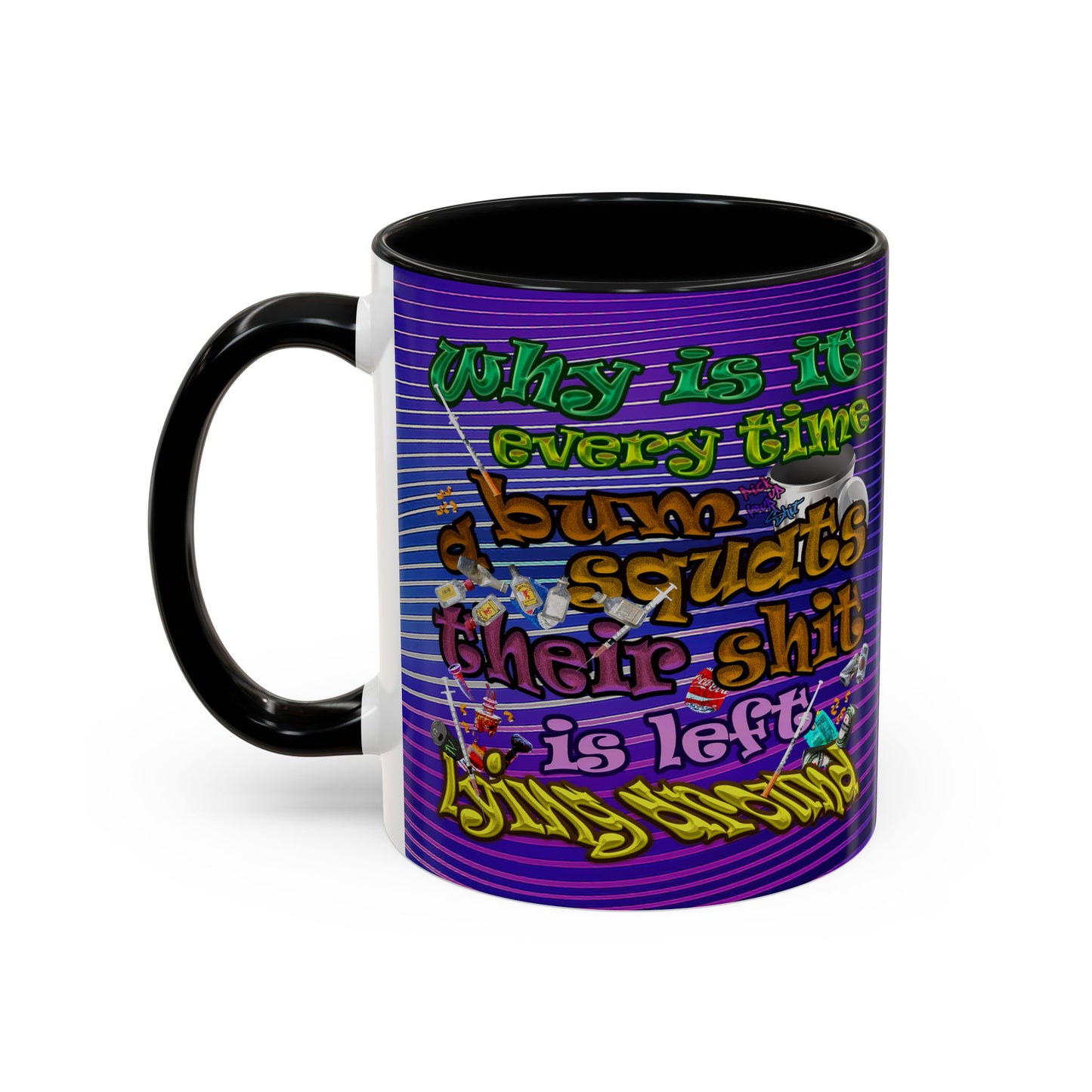 the bum's shit - Accent Mug (purple wave)