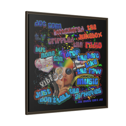 drop the beat - framed canvas art (black)
