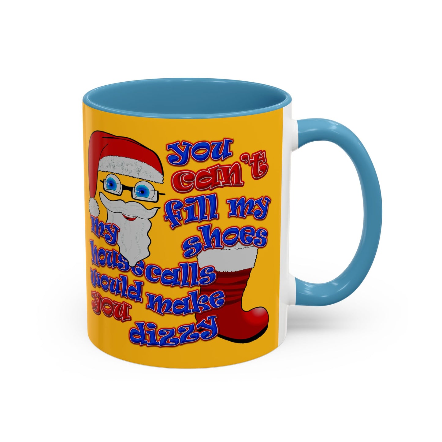 santa's shoes - Accent Mug (yellow)