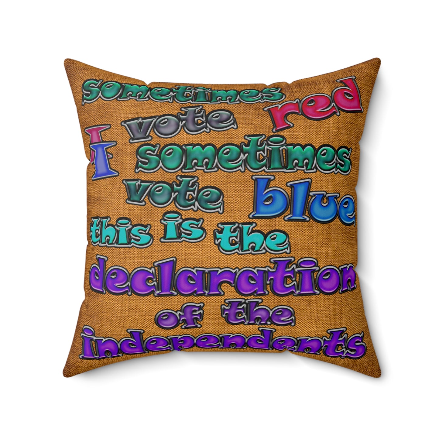 declaration of the independents - Spun Polyester Square Pillow - (dichromatic brown papyrus)