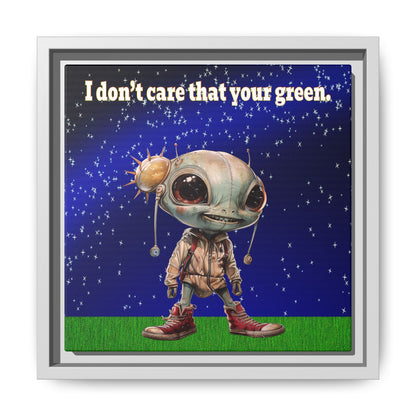 I don't care that your green - framed canvas art ('snoops' background)