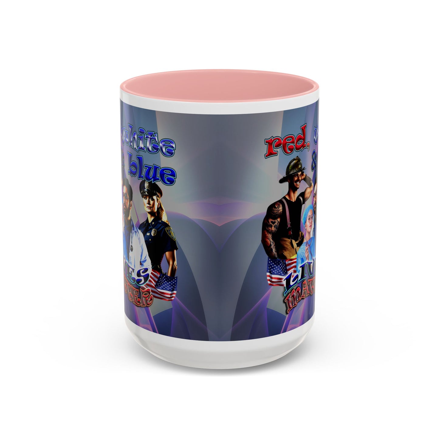 rw&b lives matter - Accent Mug (grey-pink wave)