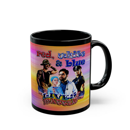 rw&b lives matter - Black Mug (color blur)