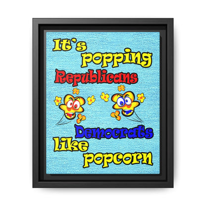 popping like popcorn - framed canvas art (faded dark blue)